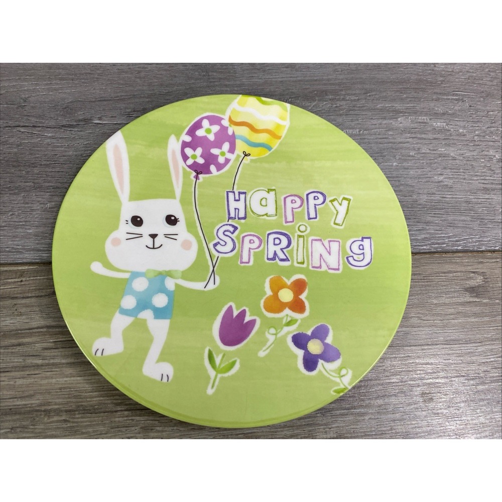Holiday Home Happy Spring Bunny Plastic Dinner Plate